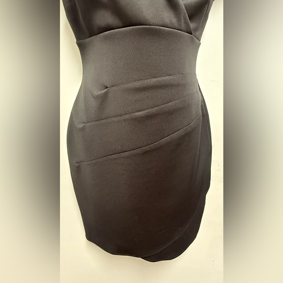 Guess Black Asymmetrical Wrap Mini Dress - Picture 4 of 9